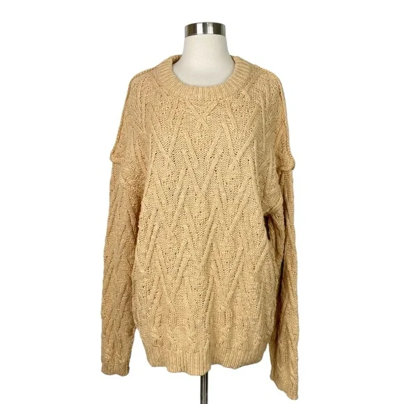 NWOT Free People Isa Cable Knit Sweater, Small - Picture 2 of 12